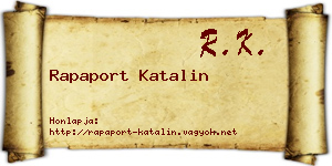 Rapaport Katalin névjegykártya